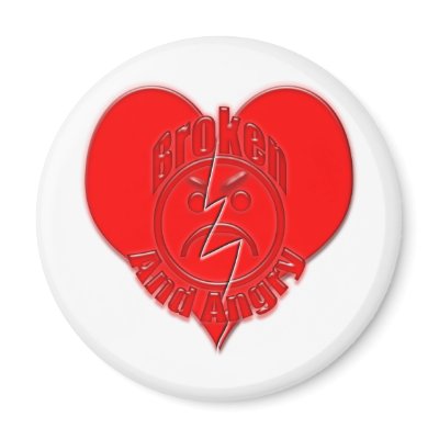Broken Heart Angry Sad Face Magnet by Something4All