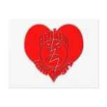 Broken Heart Angry Sad Face Postcard