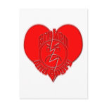 Broken Heart Angry Sad Face Postcard