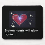 broken heart, Broken hearts will glow again.... Mouse Mats
