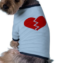 Broken heart dog tshirt