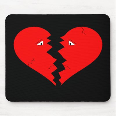 Broken Heart Face Mouse Mat by JKcoder