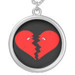 Broken Heart Face Necklace