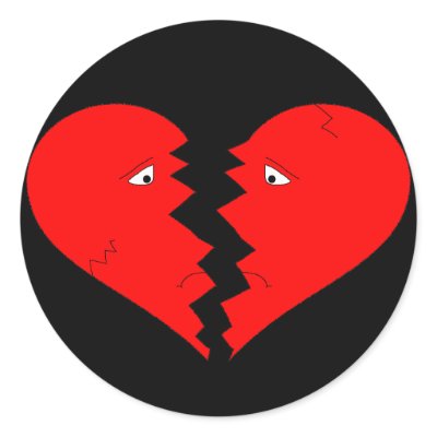 Broken Heart Face Round Sticker by JKcoder