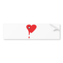 broken heart icon bumper stickers