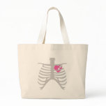 Broken Heart in Ribcage Canvas Bags