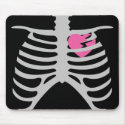 Broken Heart in Ribcage mousepads