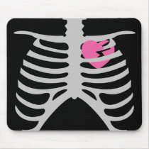 Broken Heart in Ribcage mousepads