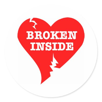 Broken Heart Inside Sticker by WhiteTiger_LLC