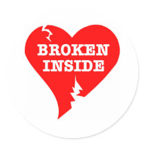 Broken Heart Inside stickers by WhiteTiger_LLC Broken Heart Inside stickers