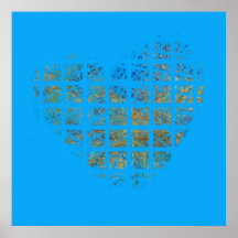 Broken Heart into blue Poster