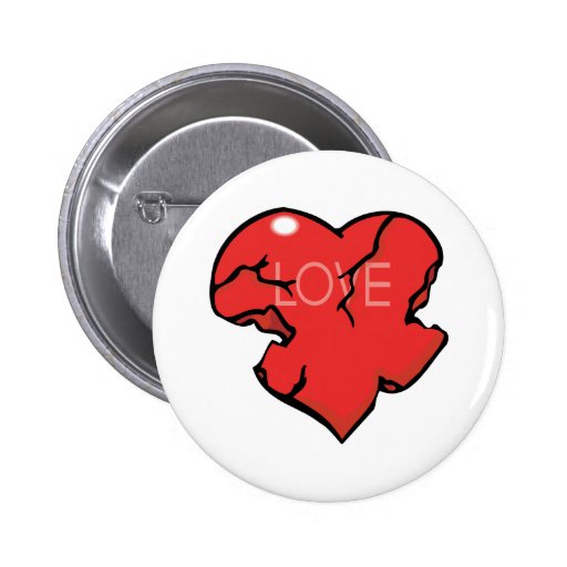 Broken Heart Love Buttons