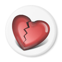broken heart fridge magnet
