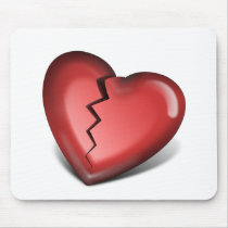 broken heart mouse mats