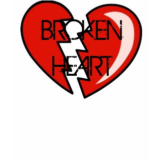 BROKEN HEART RED DESIGN T SHIRT shirt