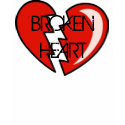 BROKEN HEART RED DESIGN T SHIRT