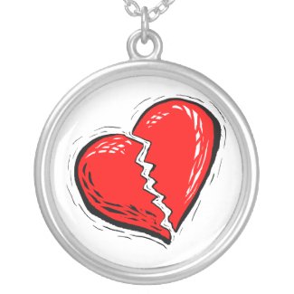 broken heart red graphic custom jewelry