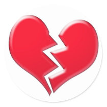 Broken heart stickers