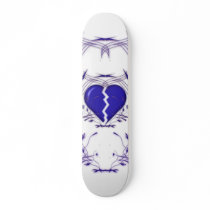 Broken Heart / Tribal Artwork (blue) Skateboard