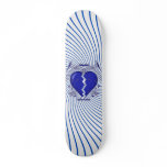 Broken Heart & Tribal Artwork: Blue: Skateboard