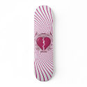 Broken Heart & Tribal Artwork: Pink: Skateboard by spiritswitchboard Broken Heart & Tribal Artwork: Pink: Skateboard