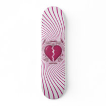 Broken Heart & Tribal Artwork: Pink: Skateboard by spiritswitchboard Broken Heart & Tribal Artwork: Pink: Skateboard