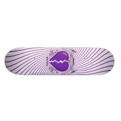 Broken Heart & Tribal Artwork: Purple: Skateboard