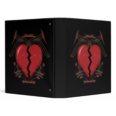 Broken Heart & Tribal Graphics: Custom Binder by spiritswitchboard