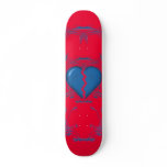 Broken Heart / Tribal Skateboard (red & blue)