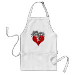 Broken Heart with Skulls Aprons
