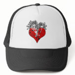Broken Heart with Skulls Mesh Hat