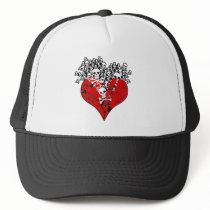 Broken Heart with Skulls Mesh Hat