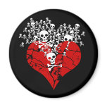 Broken Heart with Skulls Fridge Magnets