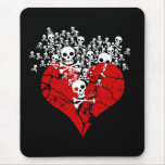 Broken Heart with Skulls Mousepad