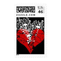 Broken Heart with Skulls Stamps