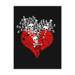 Broken Heart with Skulls postcards