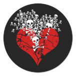 Broken Heart with Skulls Stickers