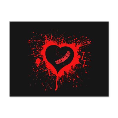 Broken Hearted...again Postcard by RAWRoutloud