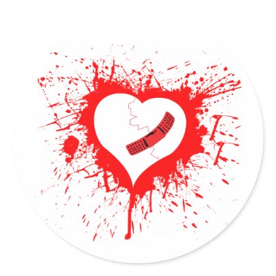 Broken Hearted...again Sticker by RAWRoutloud