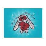 Broken Hearted Bunny (Blue) Postcard Art