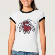 Broken Hearted Bunny Ladies T-Shirt shirt