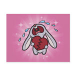 Broken Hearted Bunny (Pink) Postcard Art