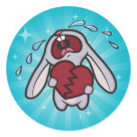 Broken Hearted Bunny with Blue Starburst Stickers