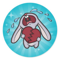 Broken Hearted Bunny with Blue Starburst stickers by BawlingBunny Broken Hearted Bunny with Blue Starburst stickers
