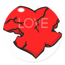 Broken Love stickers by TeeZazzle Broken Love stickers