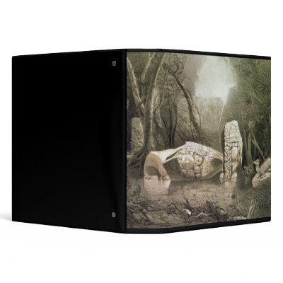 Broken Mayan idol at Copan, Guatemala 3 Ring Binders by bridgemanart