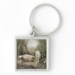 Broken Mayan idol at Copan, Guatemala Key Chain