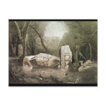 Broken Mayan idol at Copan, Guatemala Postcard