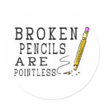 Broken Pencils Stickers