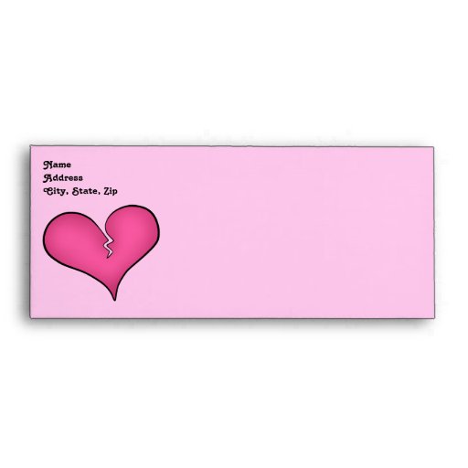 Broken pink heart anti Valentine's day Envelopes | Zazzle